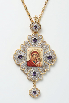 Панагия филигрань №0001 двойной рант финифть / золочение, серебрение