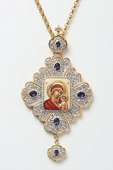 Панагия филигрань №0001 двойной рант финифть / золочение, серебрение