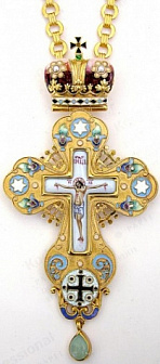 Наперсный крест с позолотой и филигранью