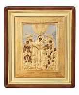 Богородица Всех Скорбящих Радость, икона в золотом окладе и киоте