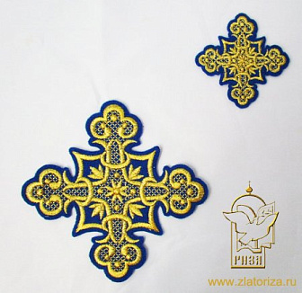 Набор крестов, иерейский, ЯГОДКА, синий с золотом, 14 шт, арт. 22496