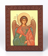Икона на дереве 18х22 прокат, ковчег с резным обрамлением, упаковка Ангел-Хранитель