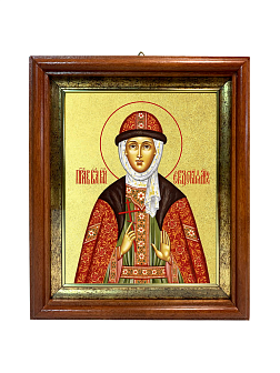 Икона "Евдокия Московская", св. прав. кнг., с золочением поталью, 10013-УЛ Икона "Евдокия Московская", св. прав. кнг., с золочением поталью, 10013-УЛ