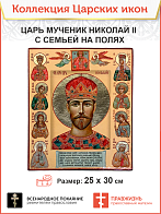 Царская Икона 033 Царь Мученик Николай II с Царской Семьей на полях 25х30