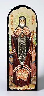 Икона на МДФ 18х50 арочная, объёмная печать, лак Митрофан Воронежский