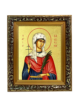 Икона "Валентина Кесарийская", св. блгв. кнг., с золочением поталью, 10007-УЛ