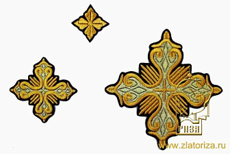 Набор крестов, СТАРИННЫЙ, иерейский, фиолетовый с золотом, 14 шт