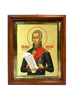 Икона "Феодор Ушаков", св. прав., воин, с золочением поталью, 09112-УЛ
