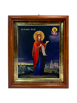 Икона Боголюбская Божия Матерь золочение поталь