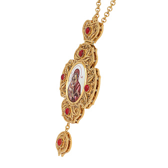 Панагия филигрань №0017 двойной рант финифть / золочение