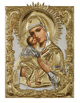 Икона живописная Божией Матери «Феодоровская» 50х60, масло, риза №164, золочение