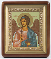 Икона в киоте 18х24 фигурный, темпера, рамка золочёная Ангел-Хранитель