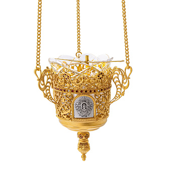 Лампада подвесная №41 литье, эмаль / золочение, серебрение Лампада подвесная №41 литье, эмаль / золочение, серебрение