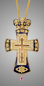 Крест наперсный №151 / золочение / серебро эмаль (УИН)