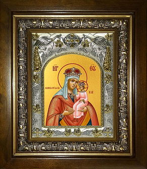 Икона Ильинская икона Божией Матери, в деревяном киоте