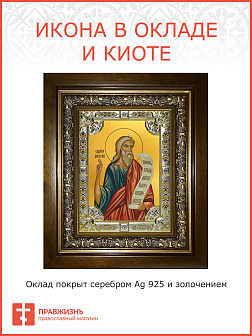 Икона Моисей пророк в деревянном киоте