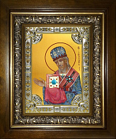 Икона Иоасаф епископ Белгородский святитель в деревянном киоте