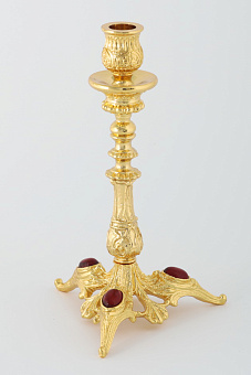 Подсвечник с литым основанием золочение камни Подсвечник с литым основанием золочение камни