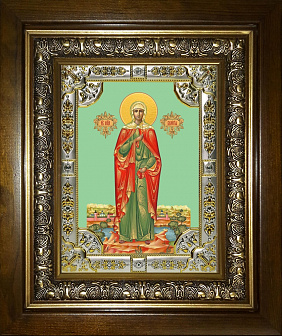 Икона освященная Валерия Кесарийская мученица в деревянном киоте