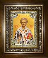 Икона освященная Лазарь Четверодневный в деревянном киоте