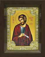 Икона освященная Иаков Зеведеев апостол в деревянном киоте