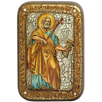 Икона ''Апостол Петр'' ручной работы из дуба