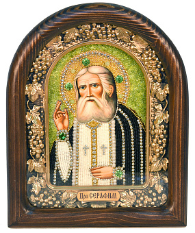Икона ''Преподобный Серафим Саровский'' из бисера