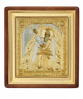 Икона живописная в киоте 30х40 масло, риза №160, киот №1 Илия Пророк