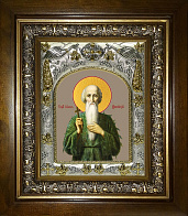 Икона освященная ''Павел Фивейский, в деревяном киоте