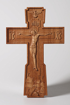 Крест №1 с объемной резьбой (дуб)