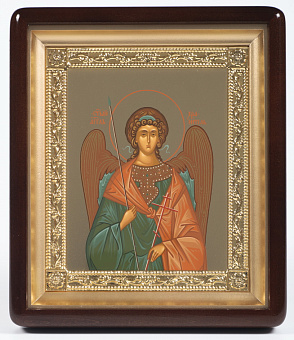 Икона в киоте 18х24 фигурный, темпера №8, рамка золочёная Ангел-Хранитель