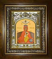Икона освященная Державная Божией Матери в деревянном киоте