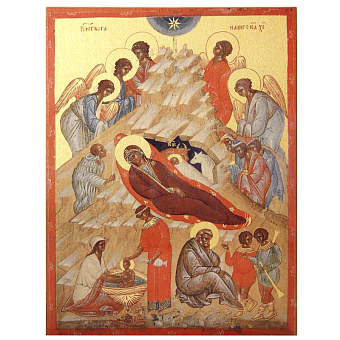 Икона Рождество Христово (XVIв.) золочение