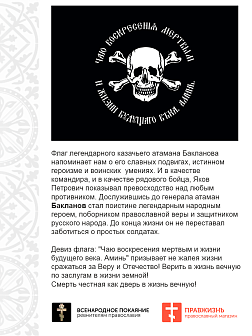 Флаг 025 казацкого атамана Бакланова, 90х135 см, материал сетка для улицы