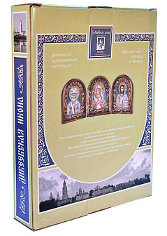 Икона Пресвятой Богородицы Владимирская бисерная, багет, деревянная рама