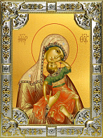 Икона Пресвятой Богородицы АКИДИМСКАЯ (Взыграние Младенца)(СЕРЕБРЯНАЯ РИЗА)