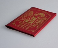 Обложка паспорт, тиснение Ангел Хранитель, крыло пластик  красная
