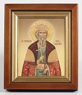Икона в киоте 11х13 сложный, канвас Князь Владимир