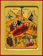 Икона ''Рождество Христово'' с золочением